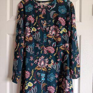Ann Taylor LOFT dress petite 4 - long sleeve button down floral a-line